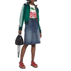 Isabel Marant Etoile Fiali Denim Skirt Button Front Midi Size FR 36